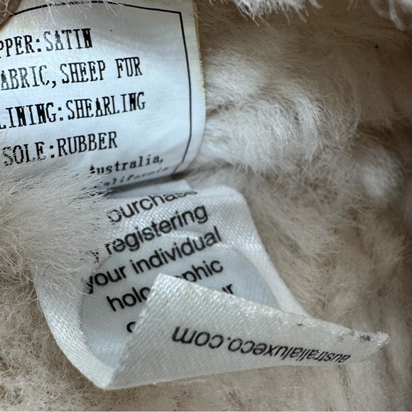 Australia Luxe Collective Sheep Fur Happy Face Closed Toe Mule Leather Slippers - Picture 8 of 10